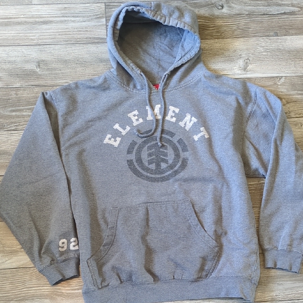 Element Gray Vertical Pullover Hoodie  L